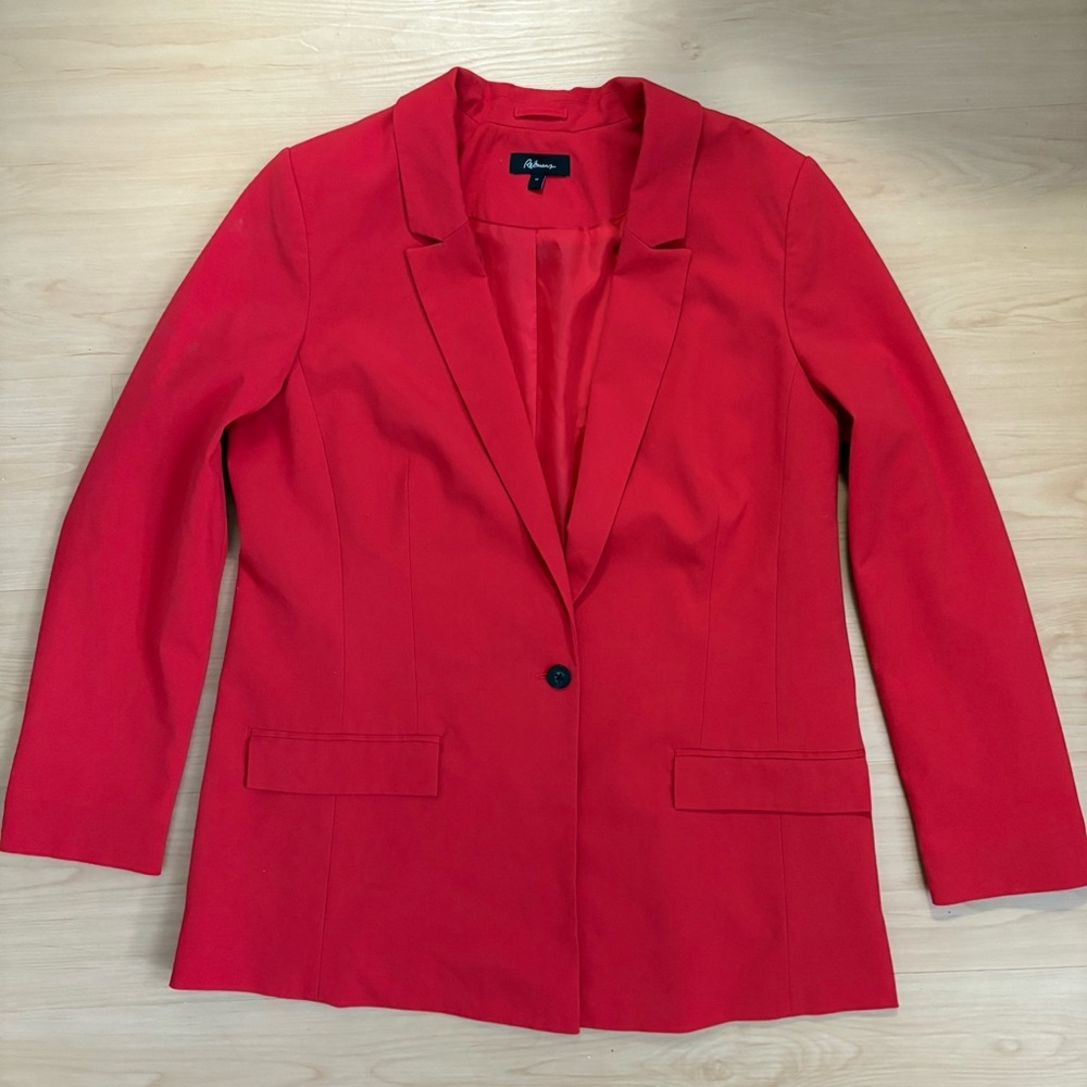 Reitmans Red Blazer Women’s Tailored Career Work Jacket Women’s 14 - Picture 13 of 16
